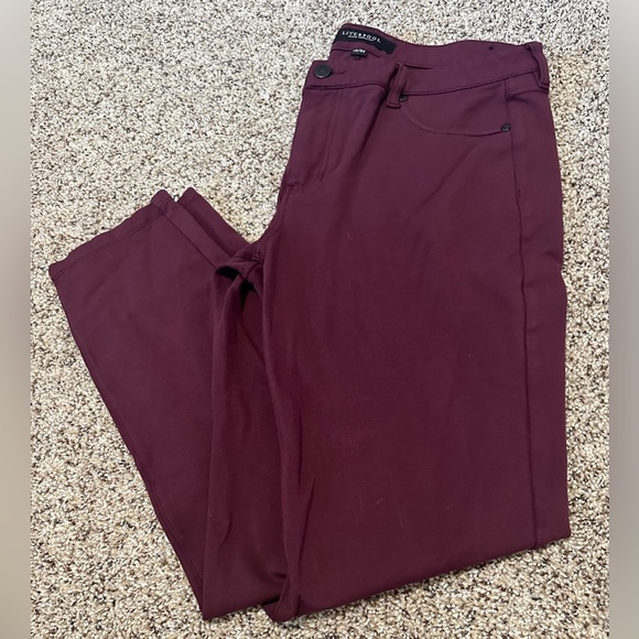 π· Liverpool Jeans Co. Skinny Maroon Jegging Pants - Ankle Length π· - Picture 1 of 13